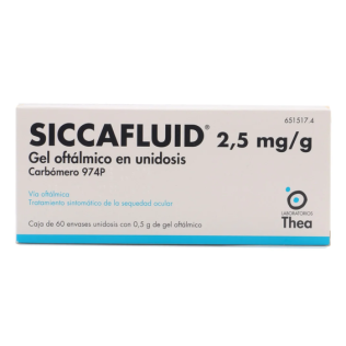 SICCAFLUID 2.5 MG/G GEL OFTALMICO 60 MONODOSIS 0.5 G