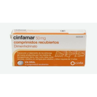 CINFAMAR 50 MG 4 COMPRIMIDOS RECUBIERTOS