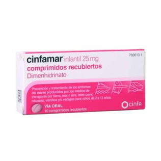 CINFAMAR INFANTIL 25 MG 10 COMPRIMIDOS