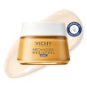 Crema de noche Vichy Neovadiol Post Menopausia de 50ml con textura de fondo y sello dermatológico