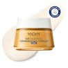 Crema de noche Vichy Neovadiol Peri Menopausia 50ml con textura de fondo y sello dermatológico