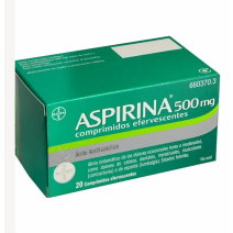 Aspirina  500 mg ,20 comprimidos efervescentes