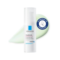 Crema reparadora Toleriane Rosaliac AR Concentre 40ml de La Roche Posay con textura de fondo y sello dermatológico
