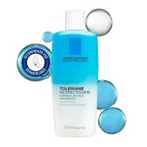 Desmaquillante Ojos Waterproof 125ml Respectissime de La Roche Posay con textura de fondo y sello dermatológico