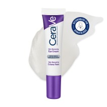 Crema Contorno de Ojos Cerave Skin Renewing 14ml con sello dermatológico y textura de fondo