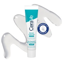 Gel Control Imperfecciones 40ml Cerave con textura de fondo y sello dermatológico